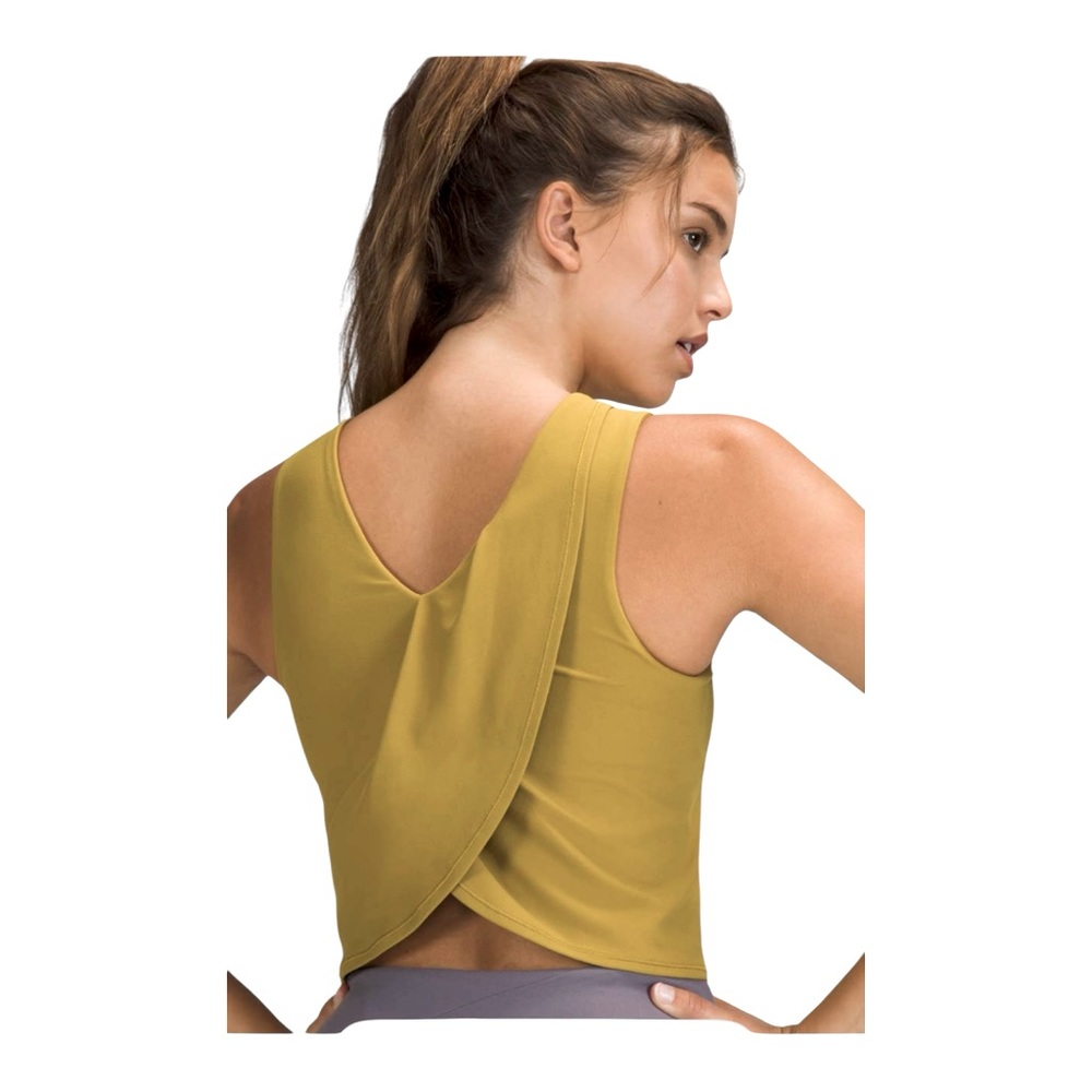 Lululemon Nulu Twist Back Yoga Tank Top in Auric Gold Size 12